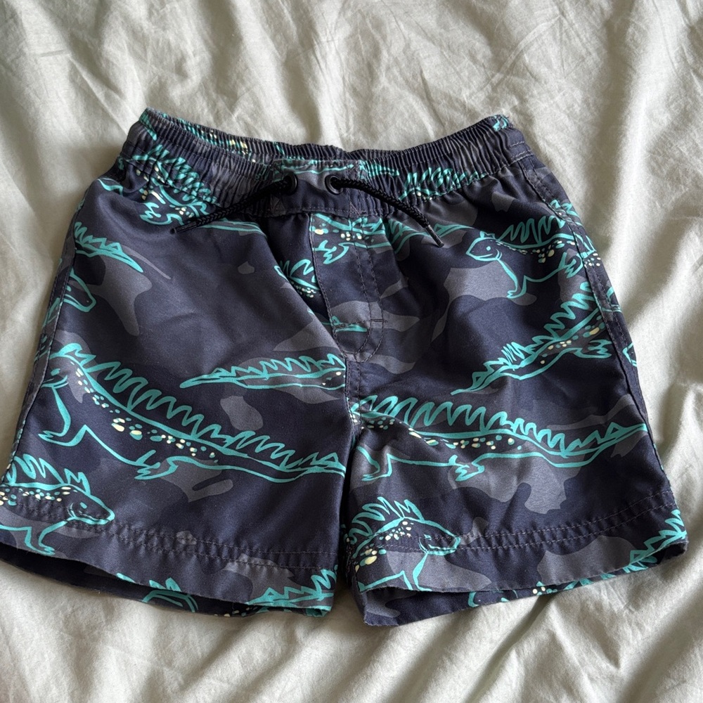 Tea Collection Dinosaur Print Swim Shorts 2T
